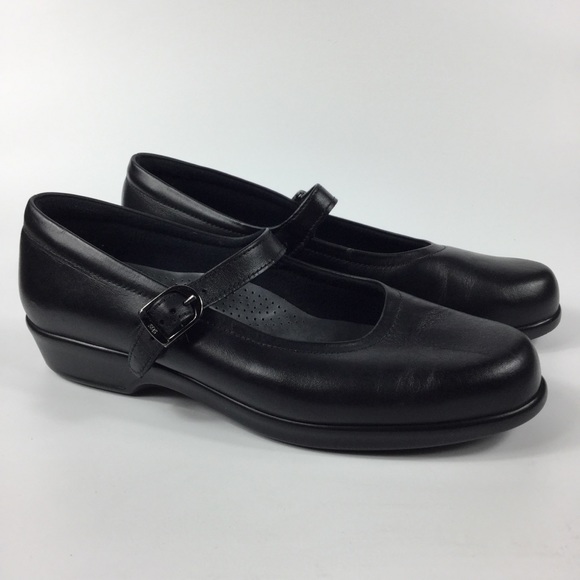 SAS Maria Black Leather Mary Jane Buckle Comfort Shoes size 9N - Picture 9 of 9